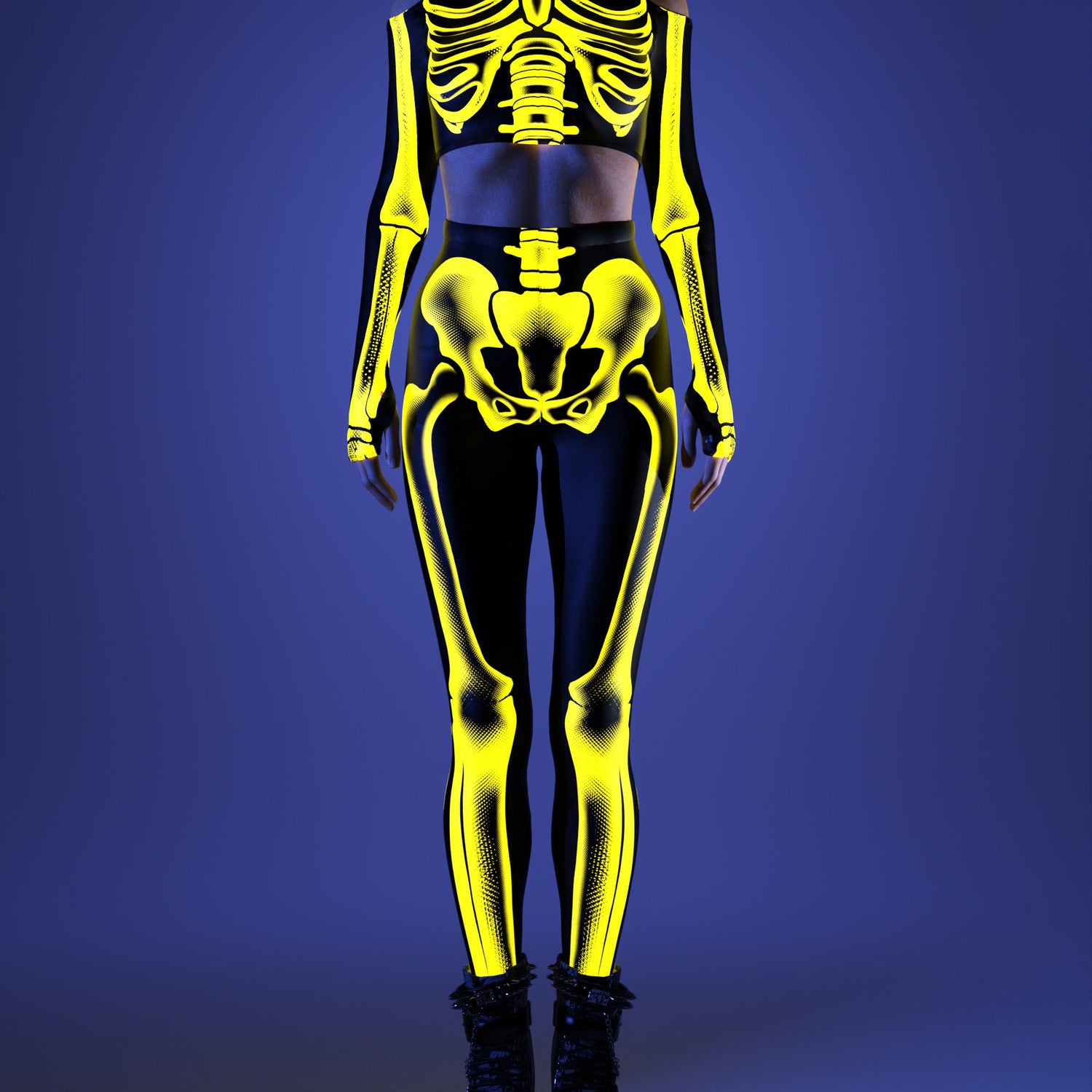 Halftone Skeleton Yellow Top Yellow