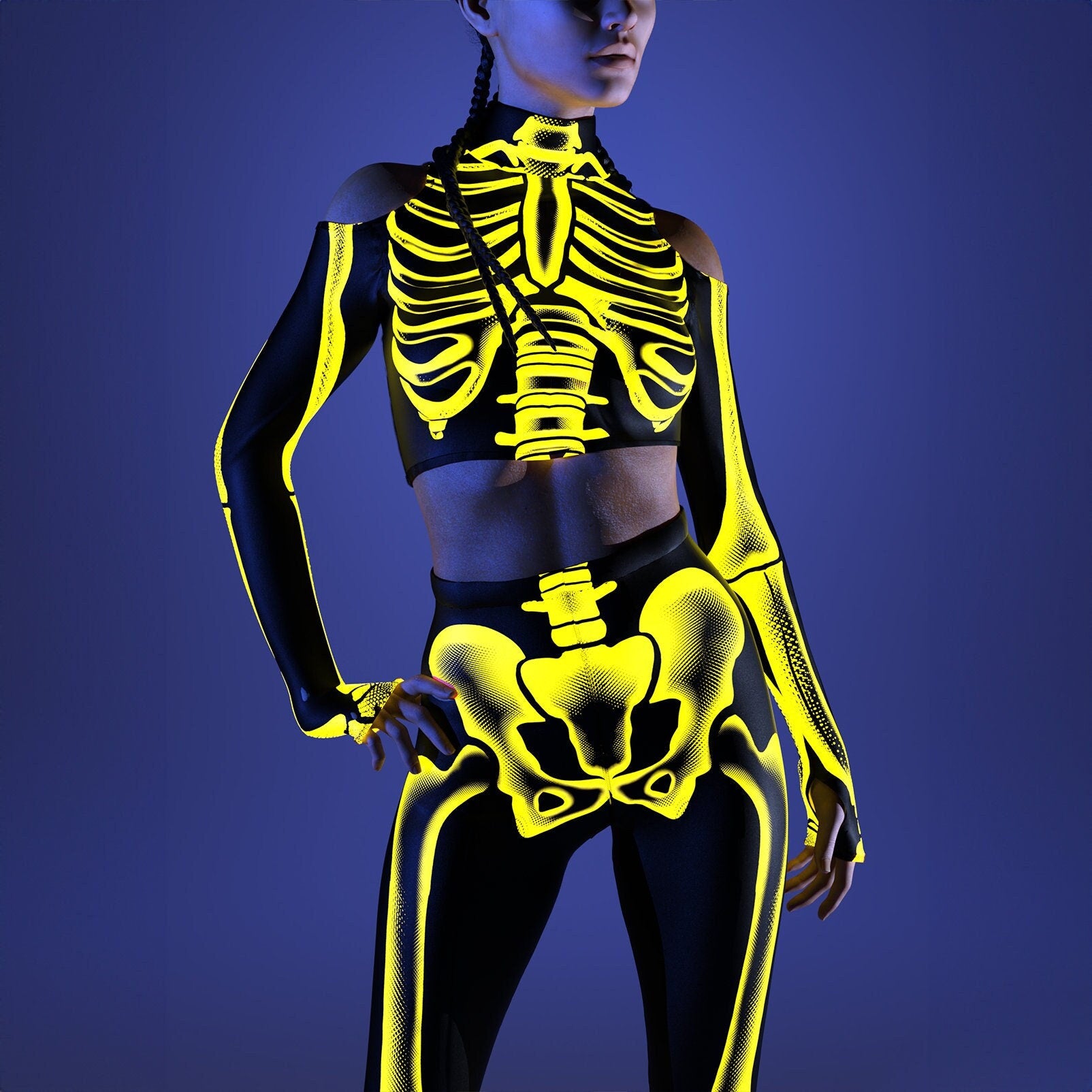 Halftone Skeleton Yellow Top 1