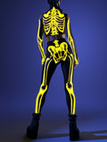 Halftone Skeleton Yellow Mesh Top