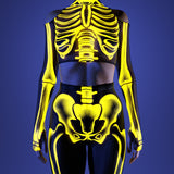 Halftone Skeleton Yellow Mesh Top