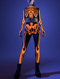Halftone Skeleton Orange Mesh Top