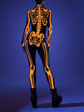 Halftone Skeleton Orange Costume