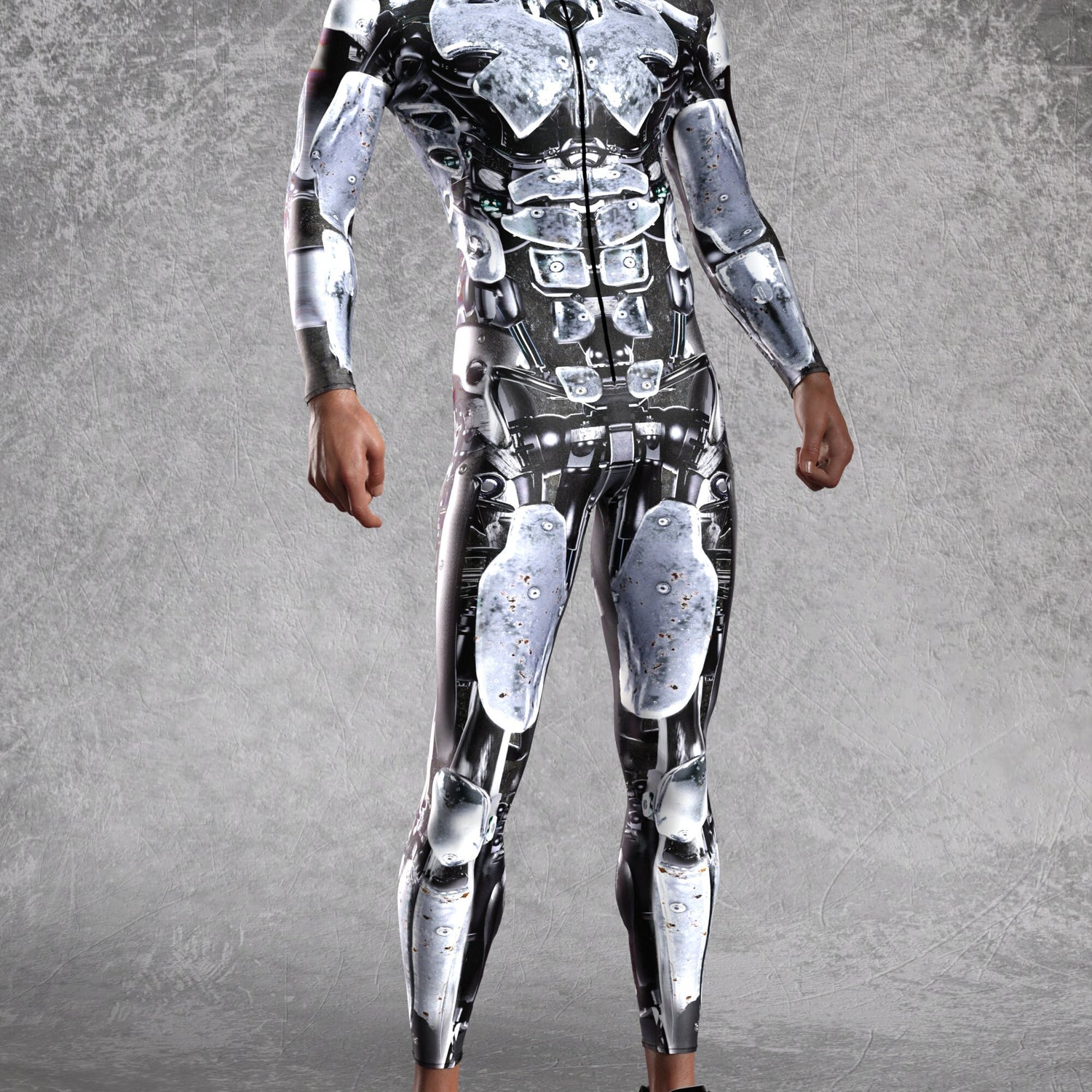Men Silver Assault Male Costume