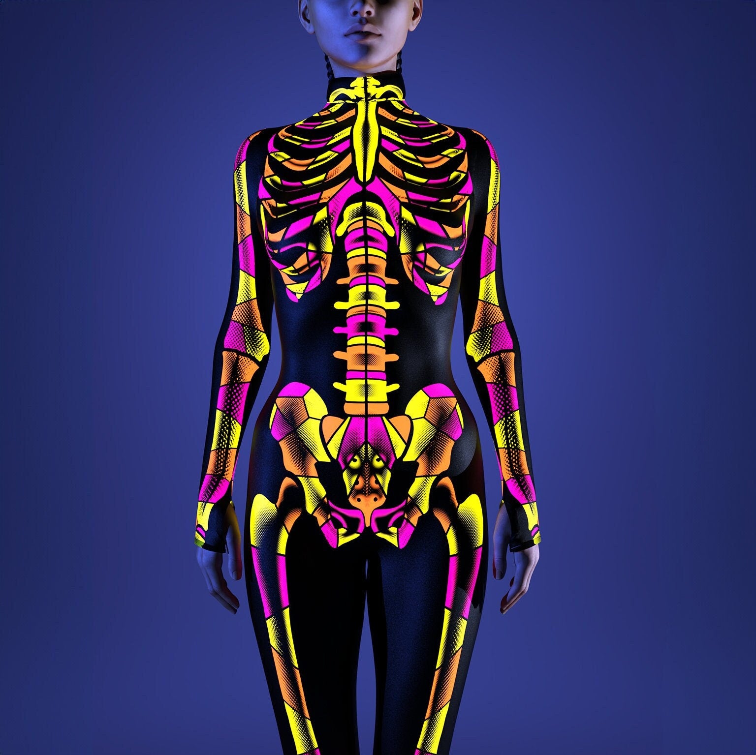 Halftone Colours Skeleton Costume 1
