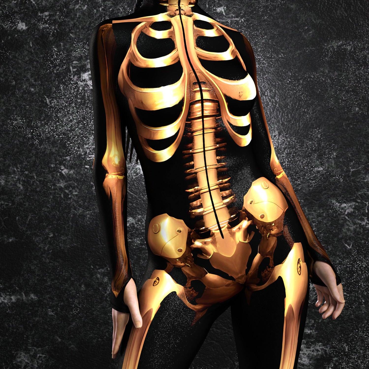 Bolted Cage Costume Black, Gold