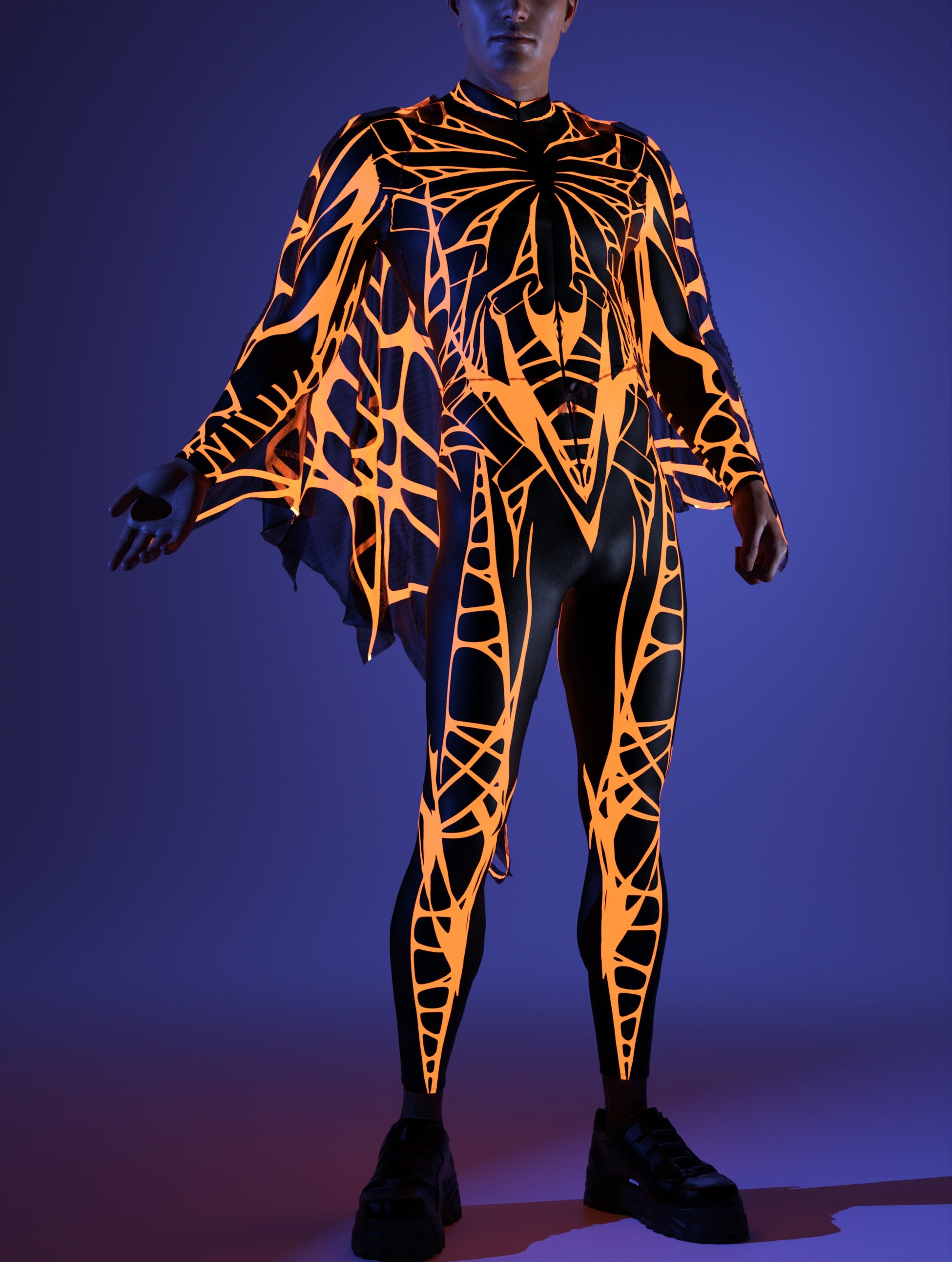 Arachna UV Orange Male Costume 2