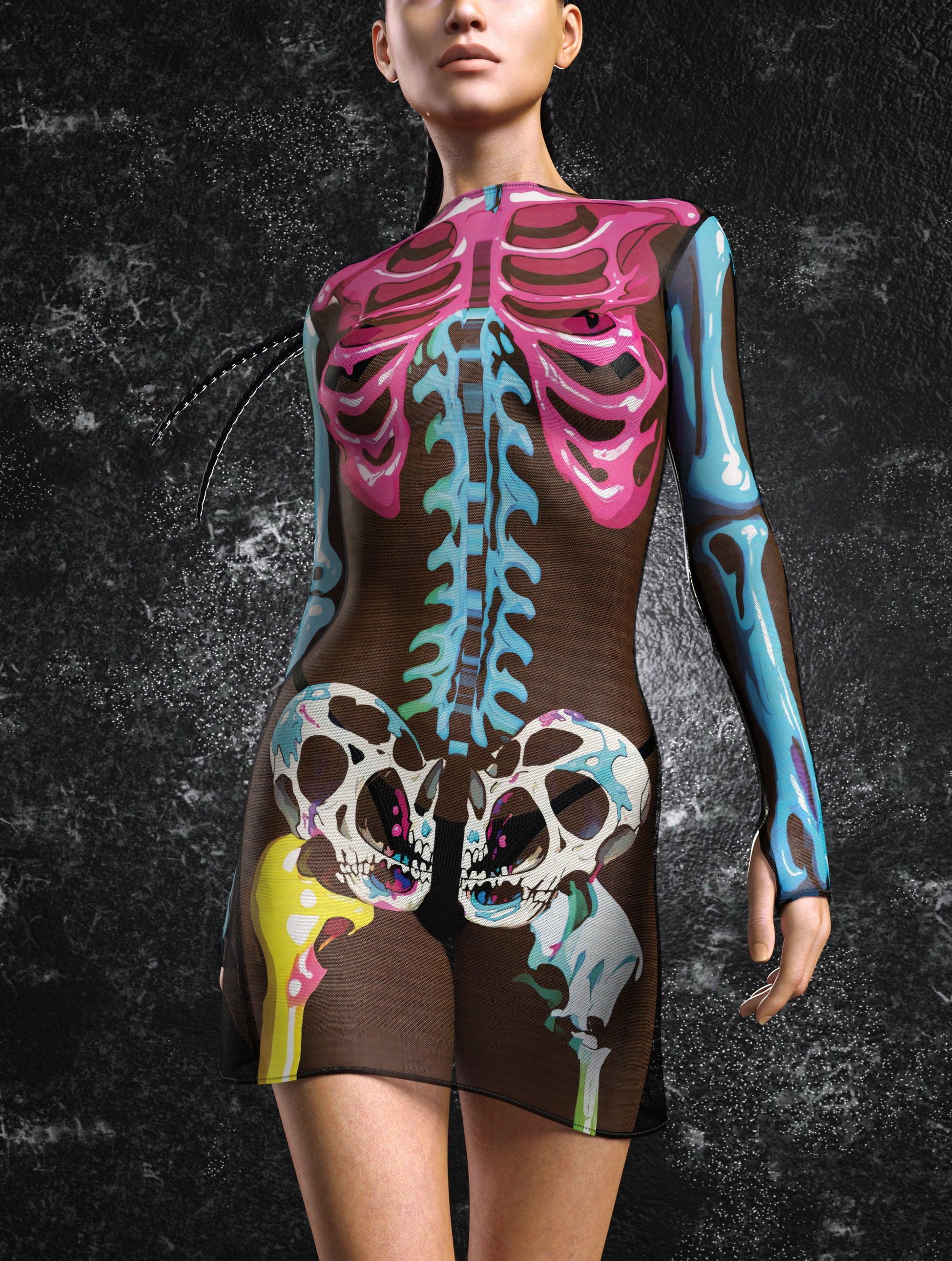 Spill Your Guts Mesh Short Dress 1