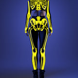 Halftone Skeleton Yellow Leggings Set