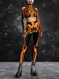 Halftone Skeleton Orange Leggings