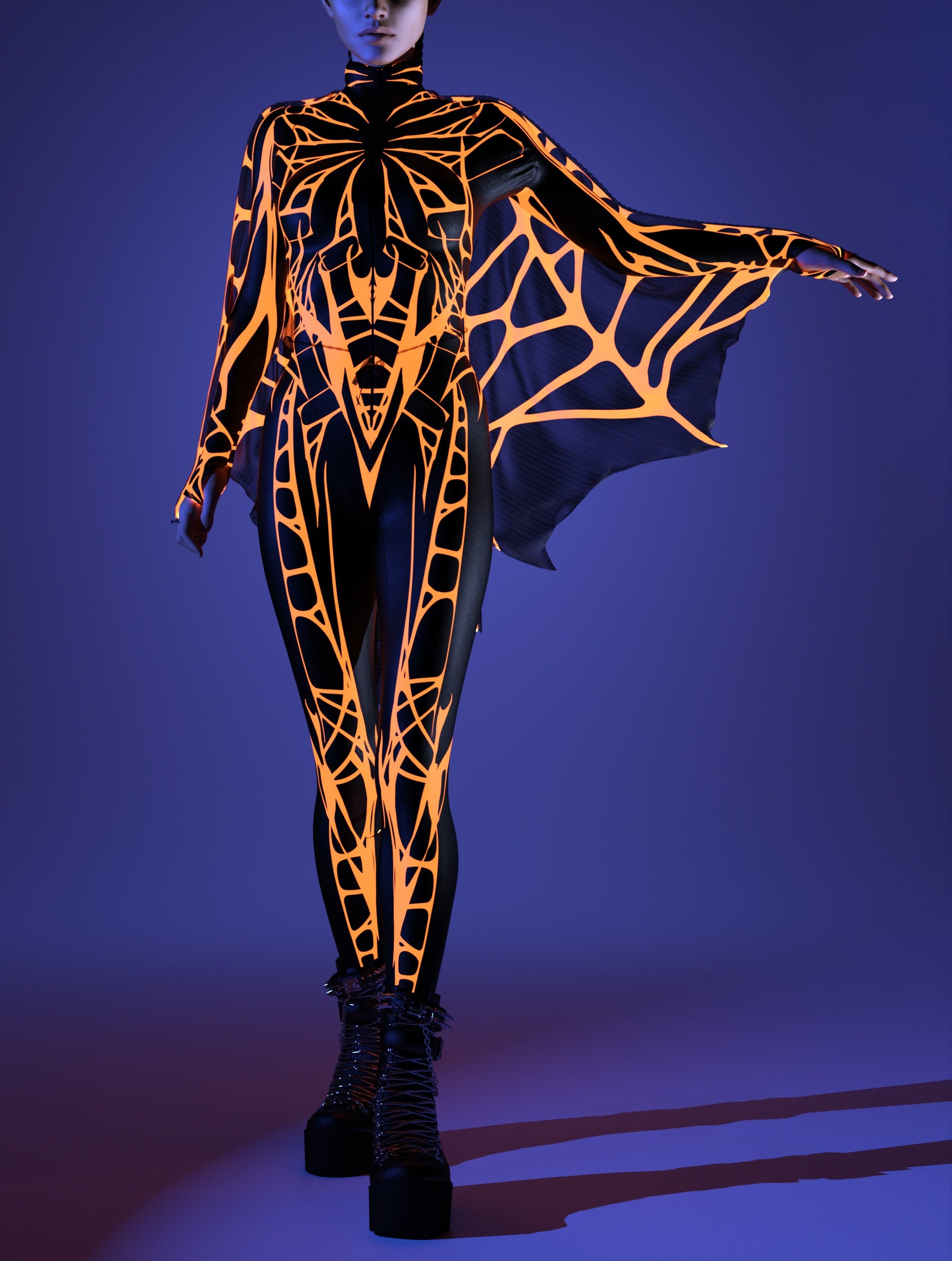 Arachna UV Orange Costume 2
