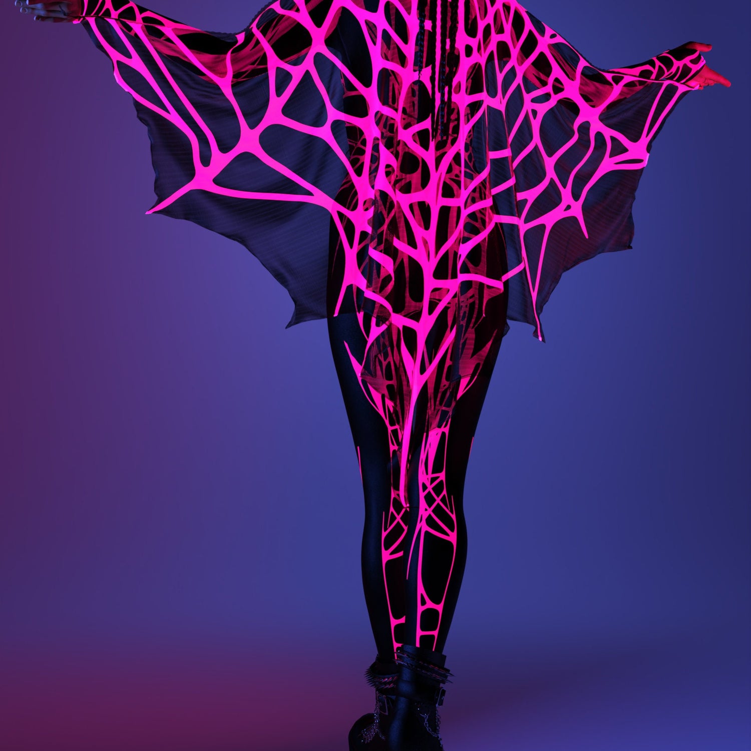 Arachna UV Pink Wings Set Black, Pink