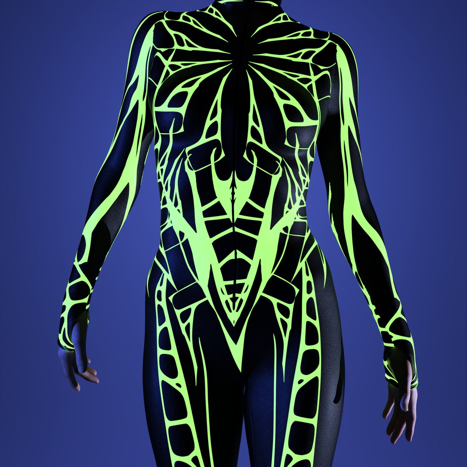 Arachna UV Green Costume UV Reactive