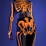 Halftone Skeleton Orange Mesh Leggings Set