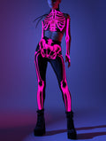 Halftone Skeleton Pink Mesh Leggings Set