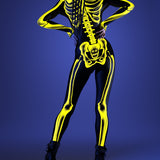 Halftone Skeleton Yellow Costume
