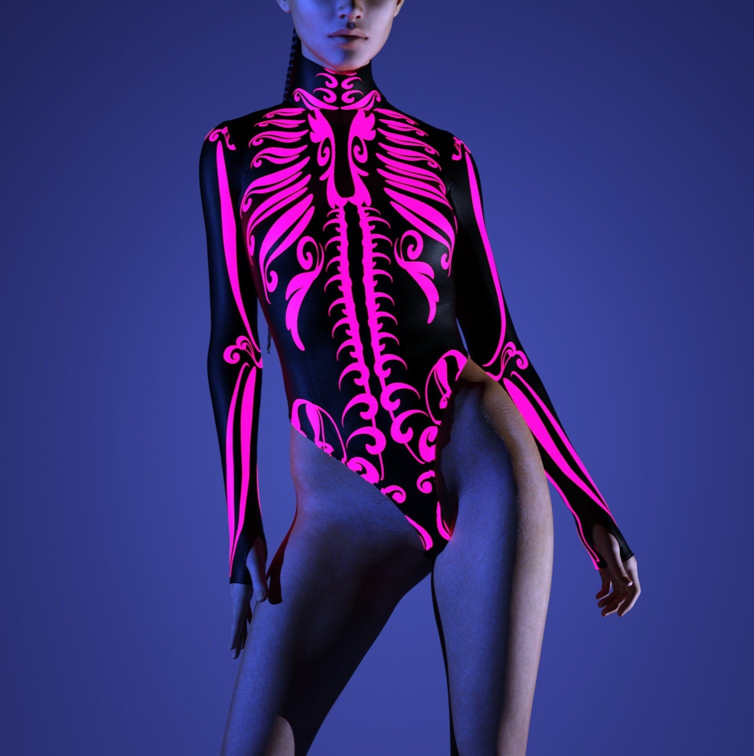 Eos Skeleton Back Zip Leotard 1
