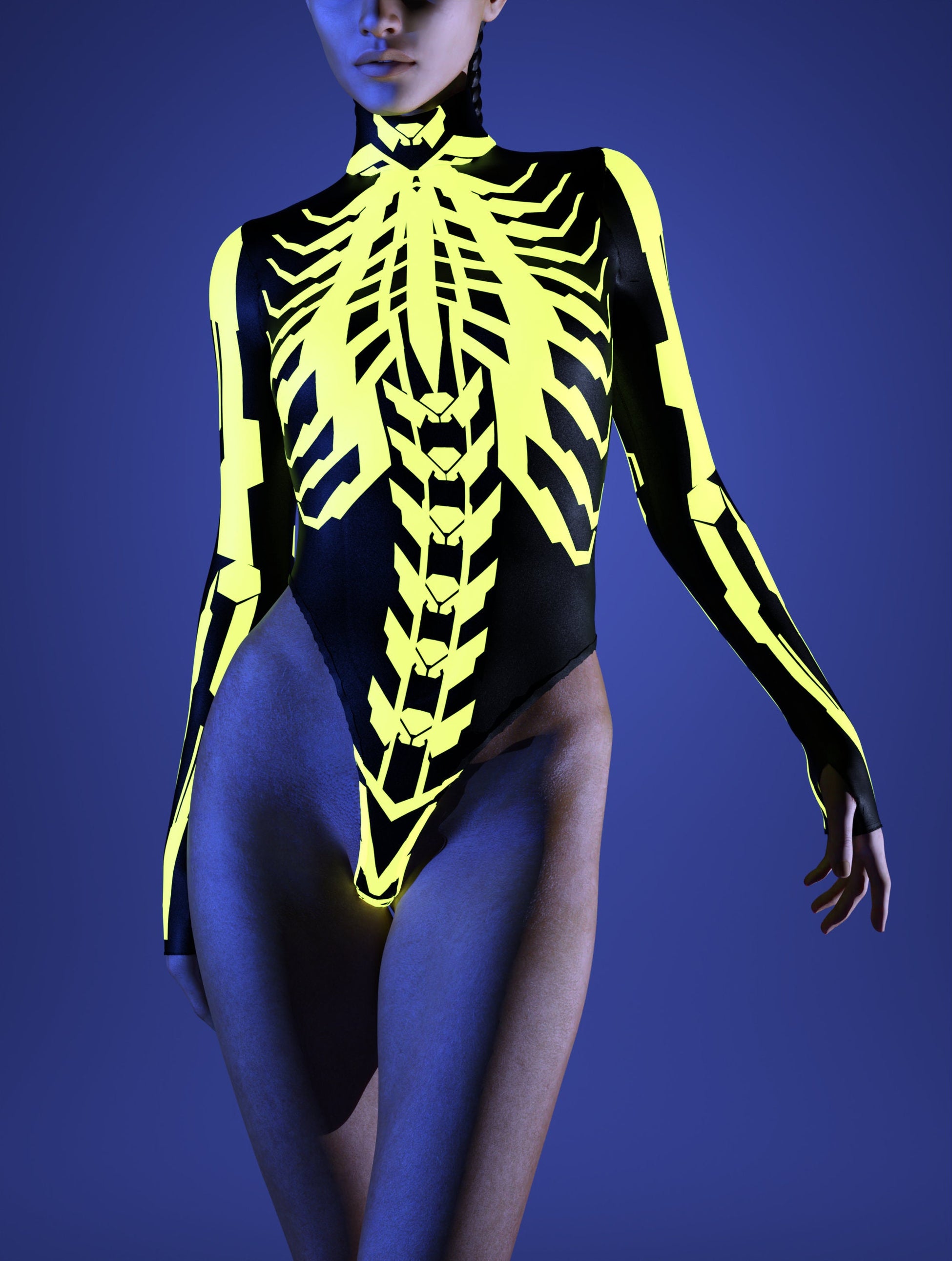 Fury Node Skeleton Back Zip Leotard 2