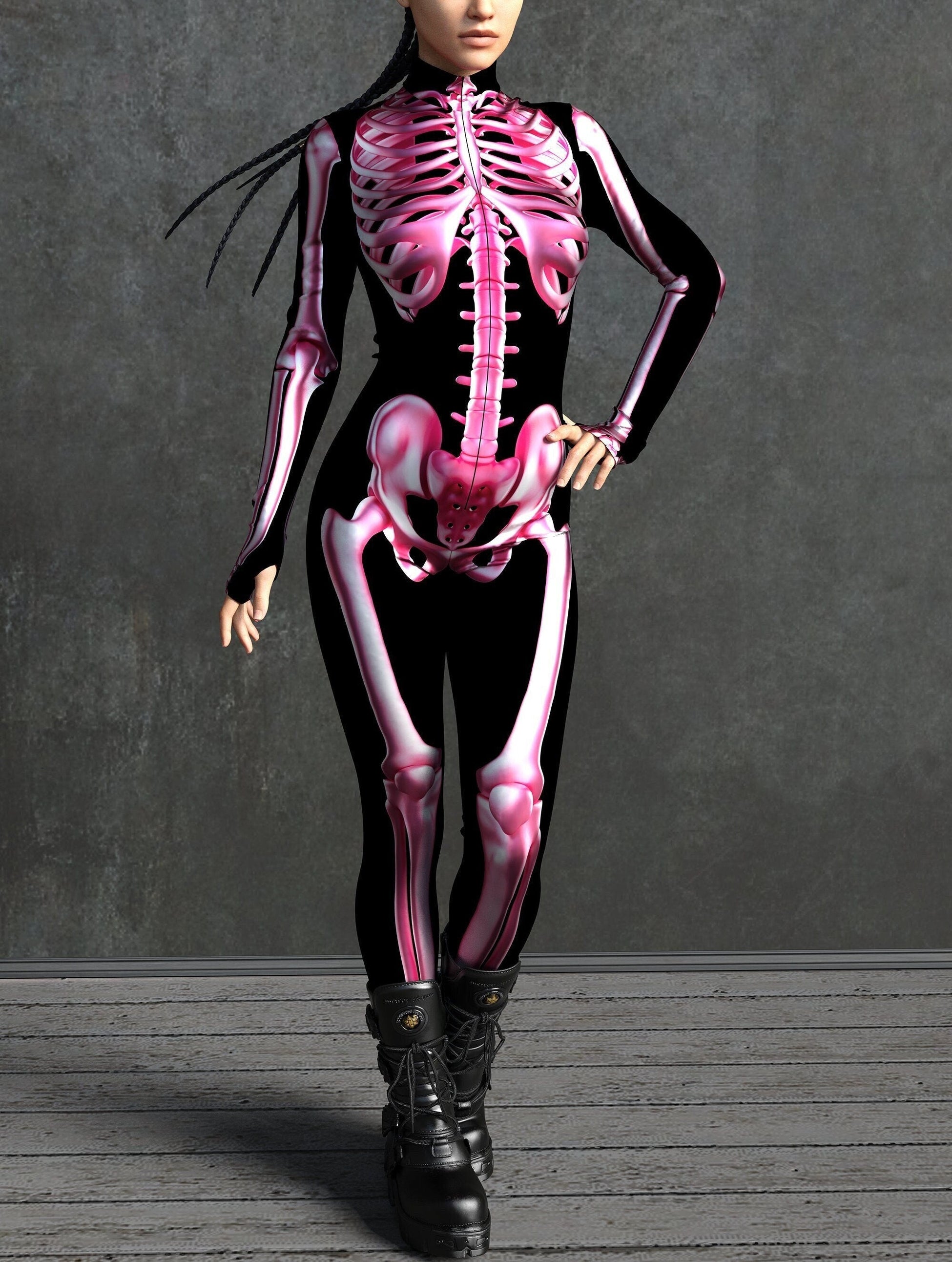 Cotton Candy Skeleton Bodysuit 2