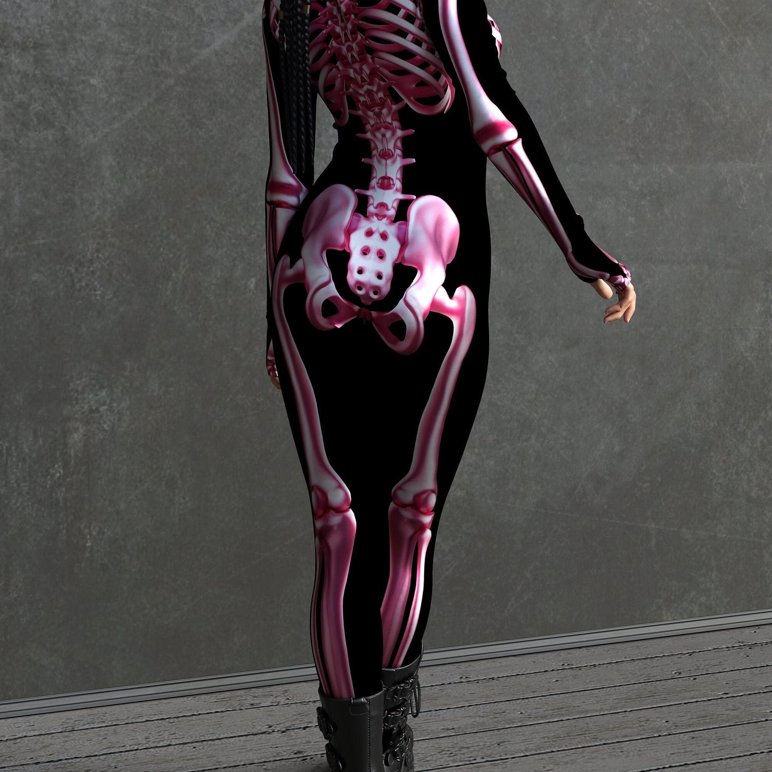 Women Cotton Candy Skeleton Bodysuit
