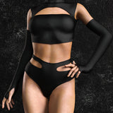 Just Black Cutout Rave Shorts