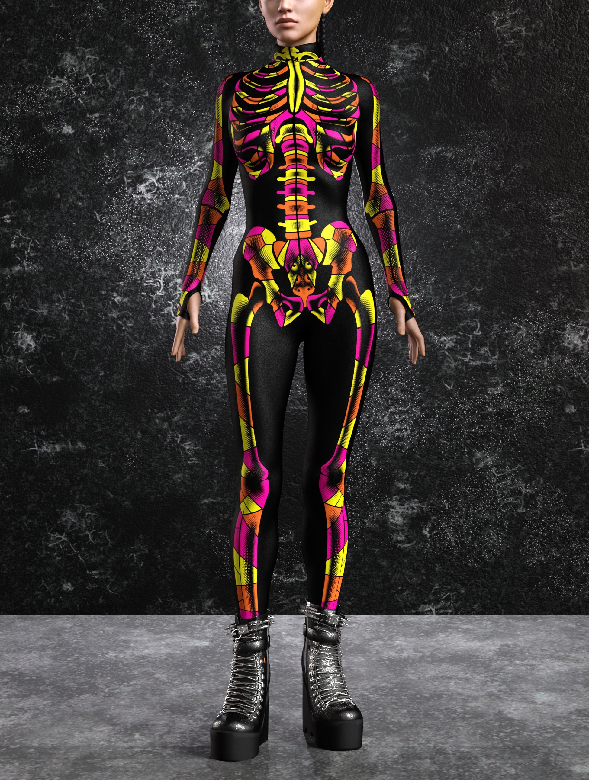 Halftone Colours Skeleton Costume 2