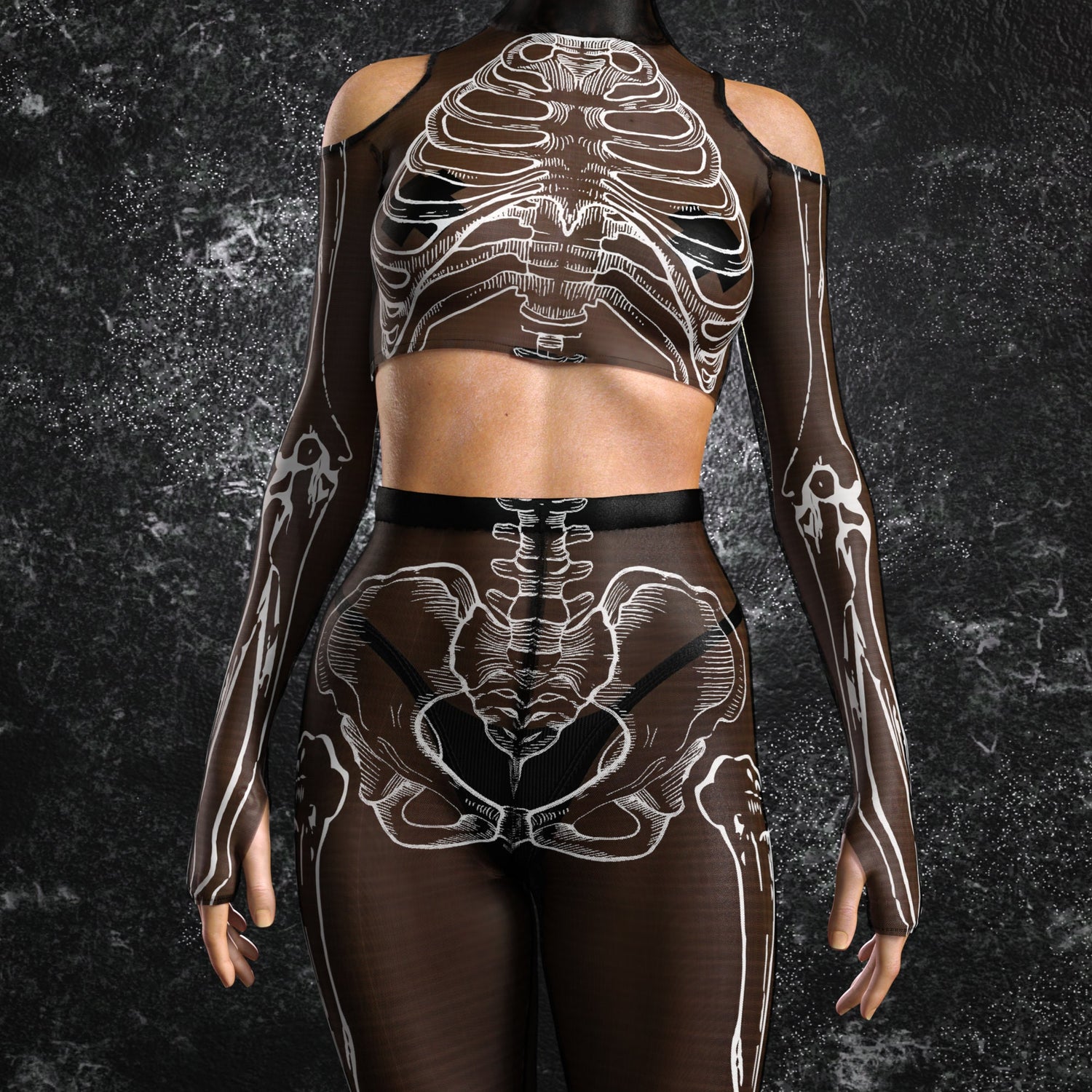 Menace Mesh Leggings Black, White