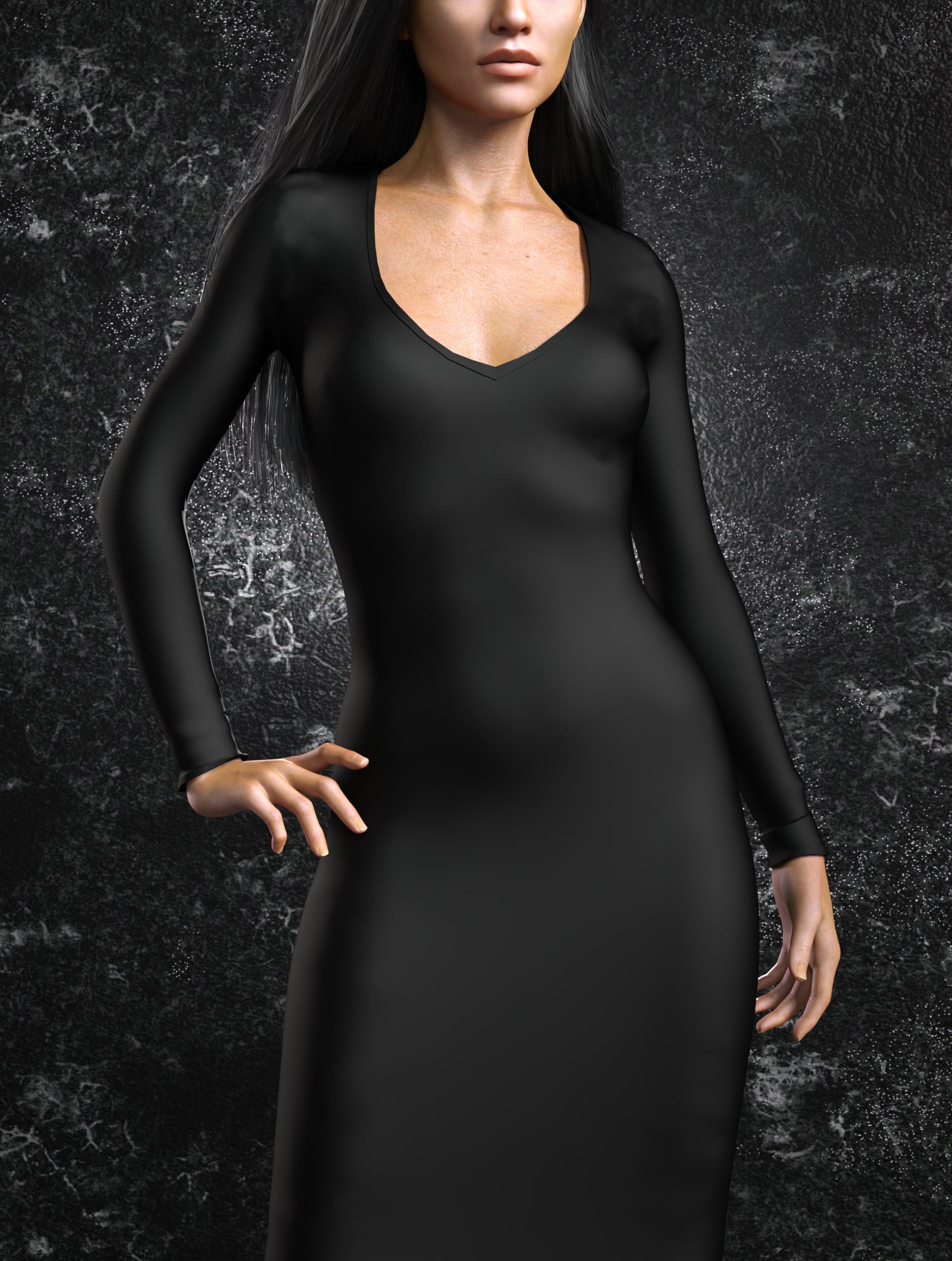 Mrs. Addams Puddle Train Dress 1