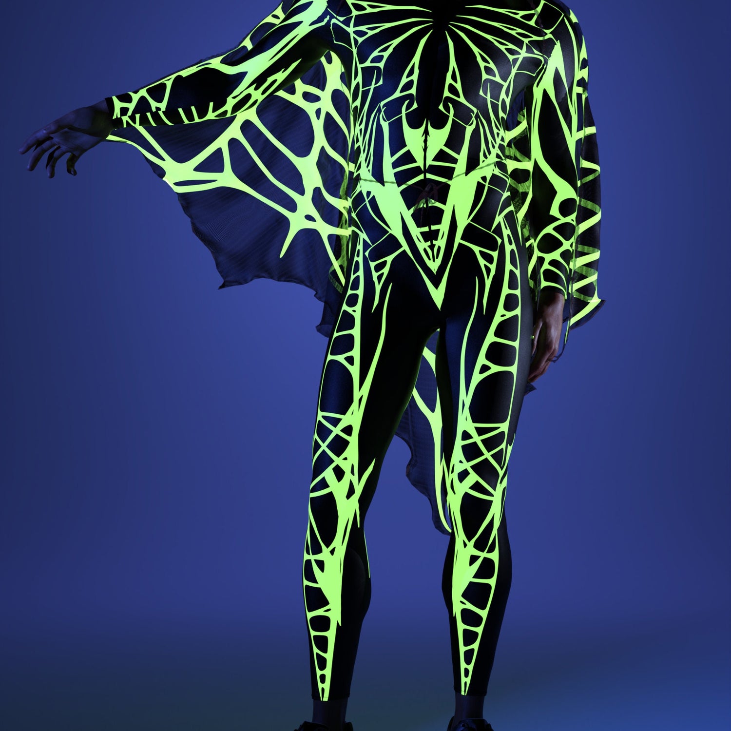 Men Arachna UV Green Male Costume