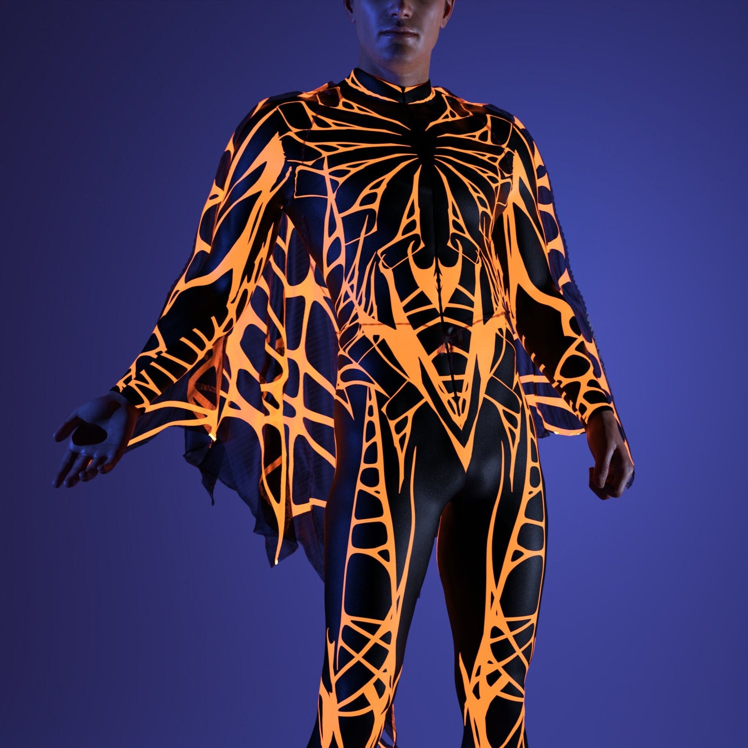 Arachna UV Orange Male Costume