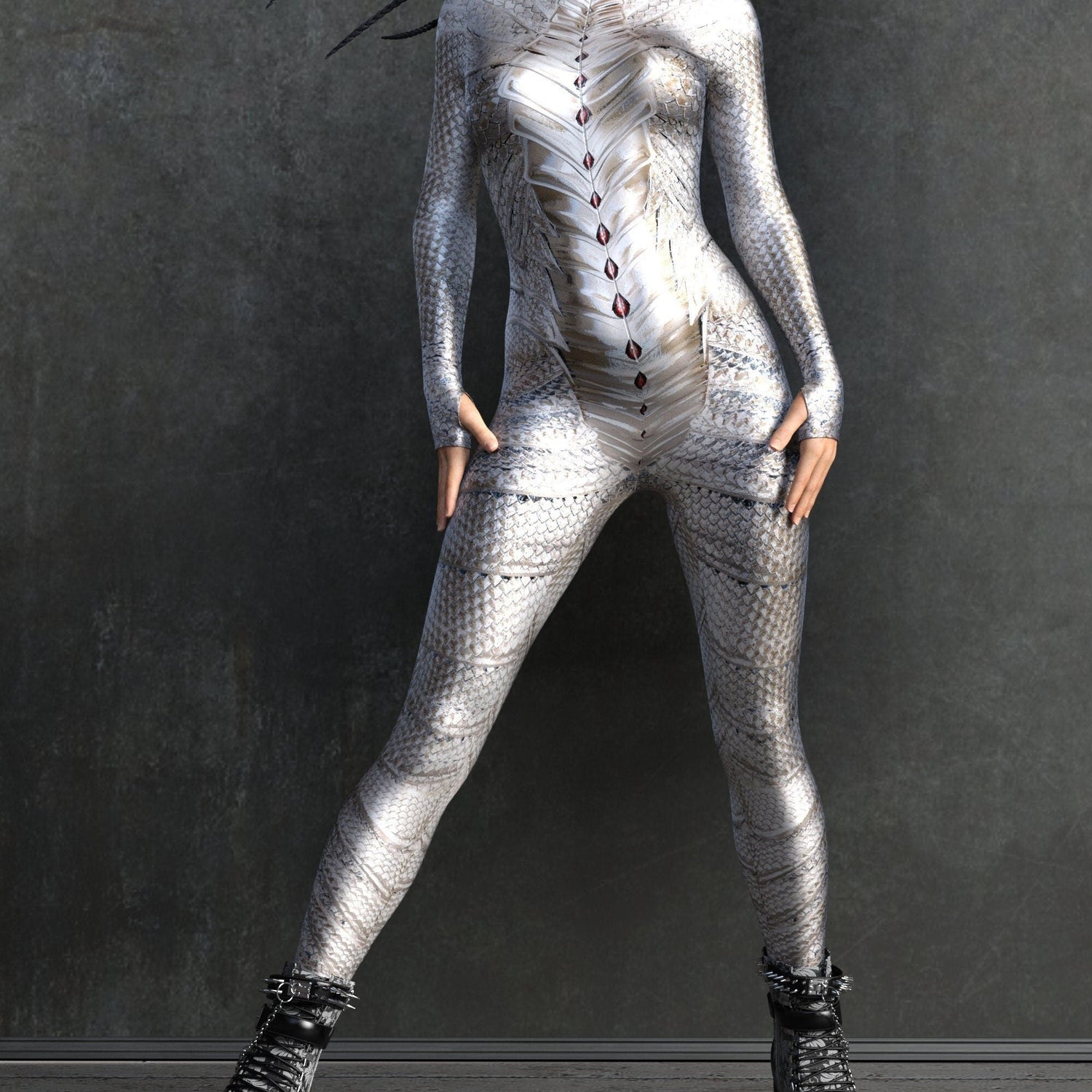 Dragon Empress Silver Costume 3