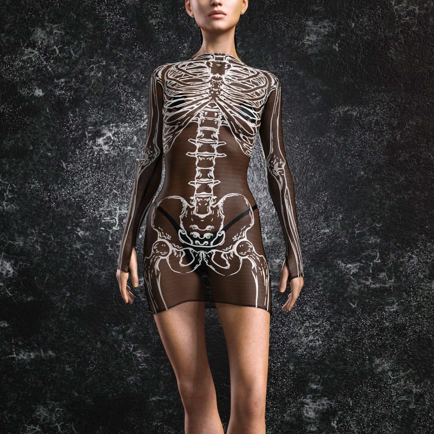 Inside Out Dark Mesh Short Dress Club