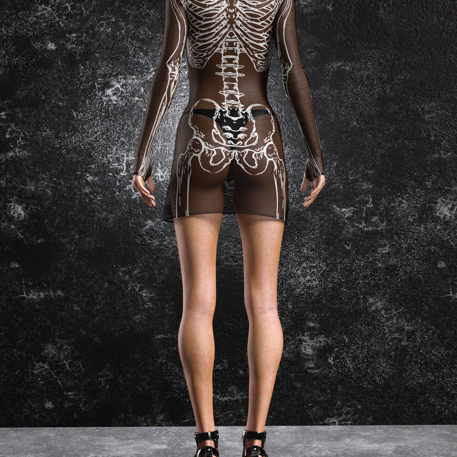 Inside Out Dark Mesh Short Dress 6