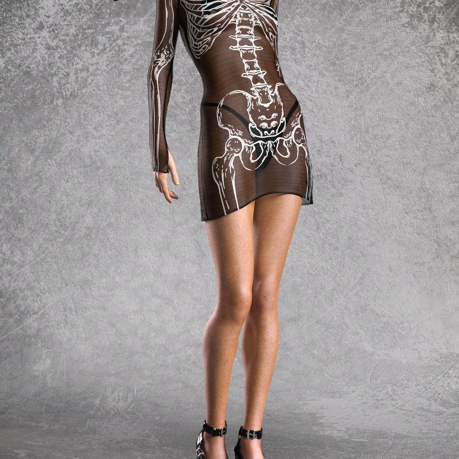 Inside Out Dark Mesh Short Dress 7