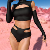 Just Black Cutout Rave Shorts