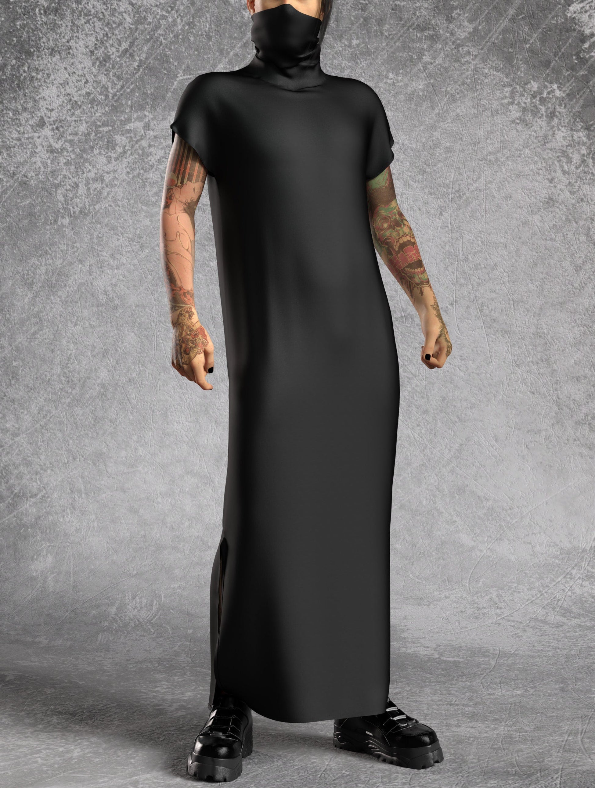 Just Black Male Dust Collar Dress 1