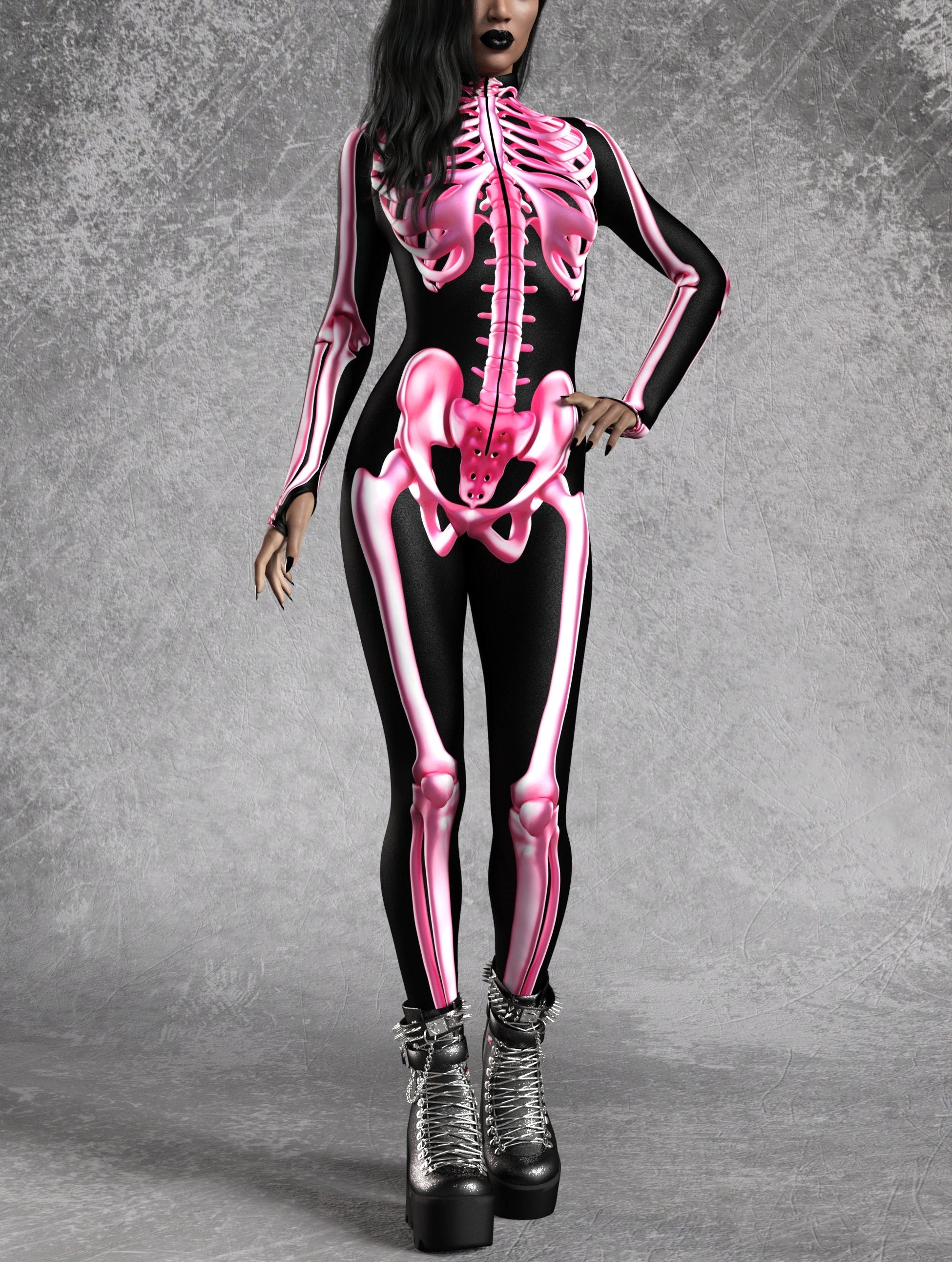Cotton Candy Skeleton Bodysuit 1
