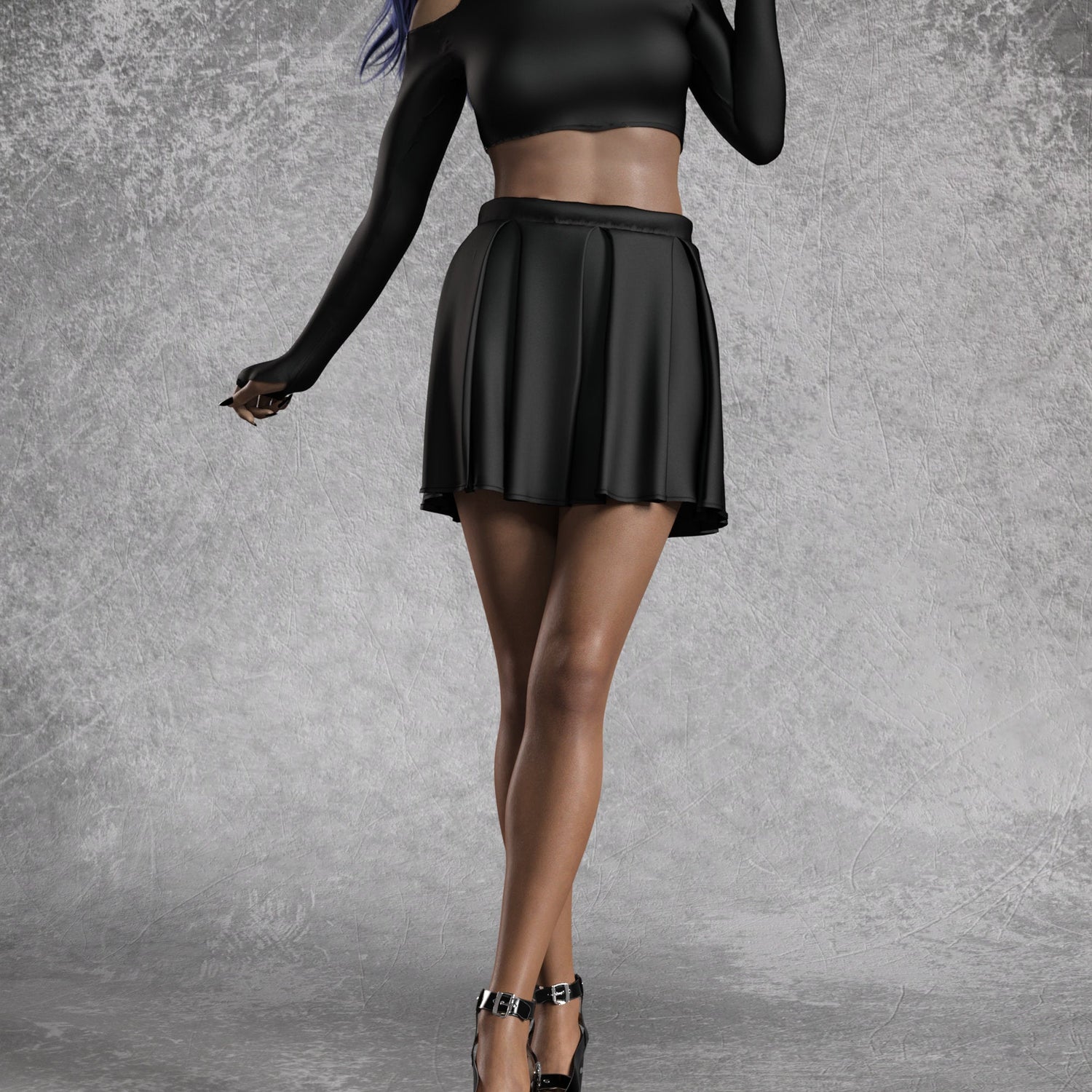 Just Black Cheerleader Skirt