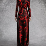Drawn In Blood Classic Sleeved Dress