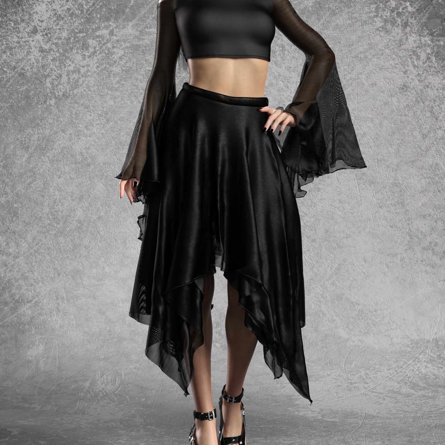 Just Black Layered Skirt 3