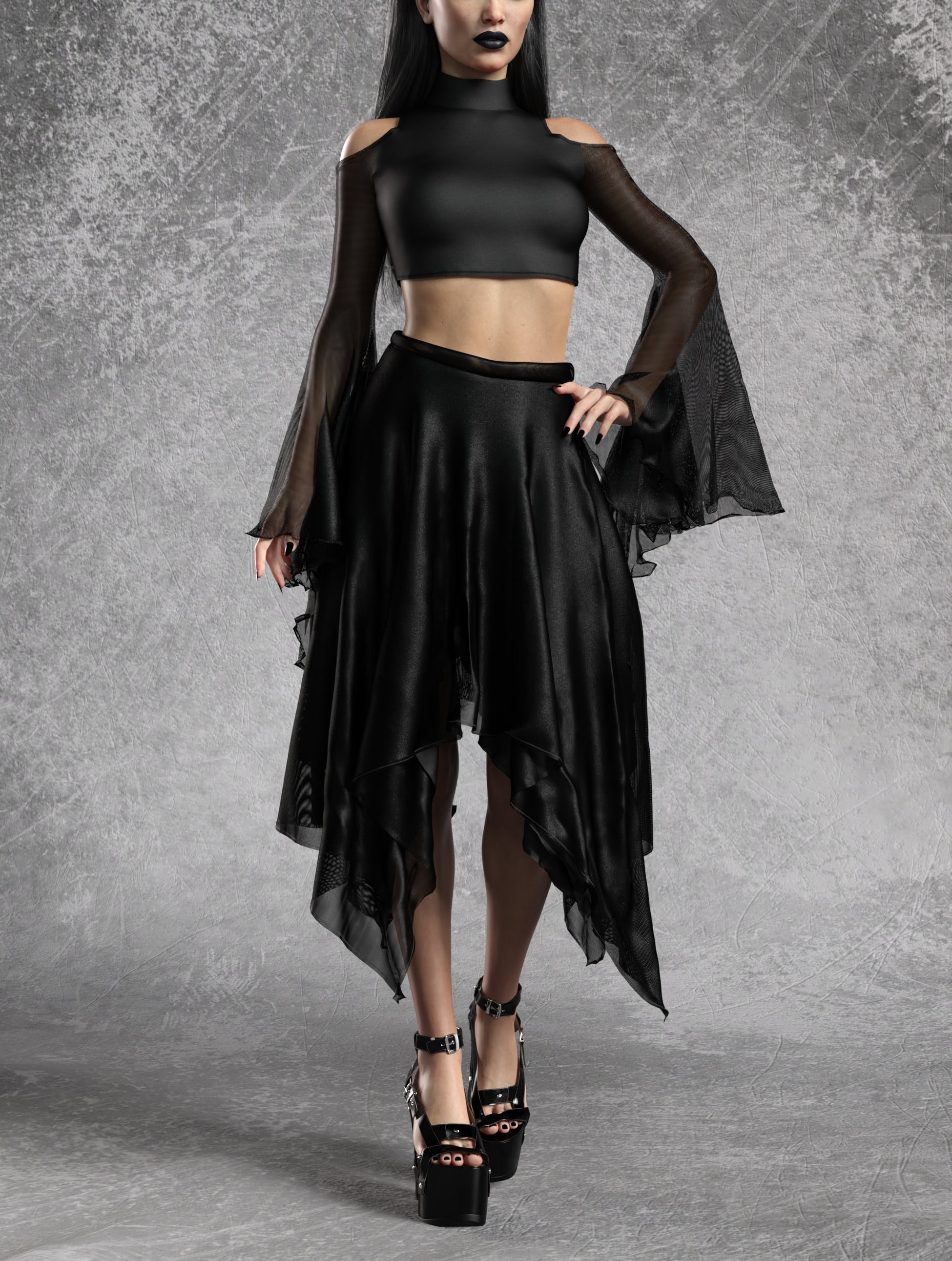 Just Black Layered Skirt 1