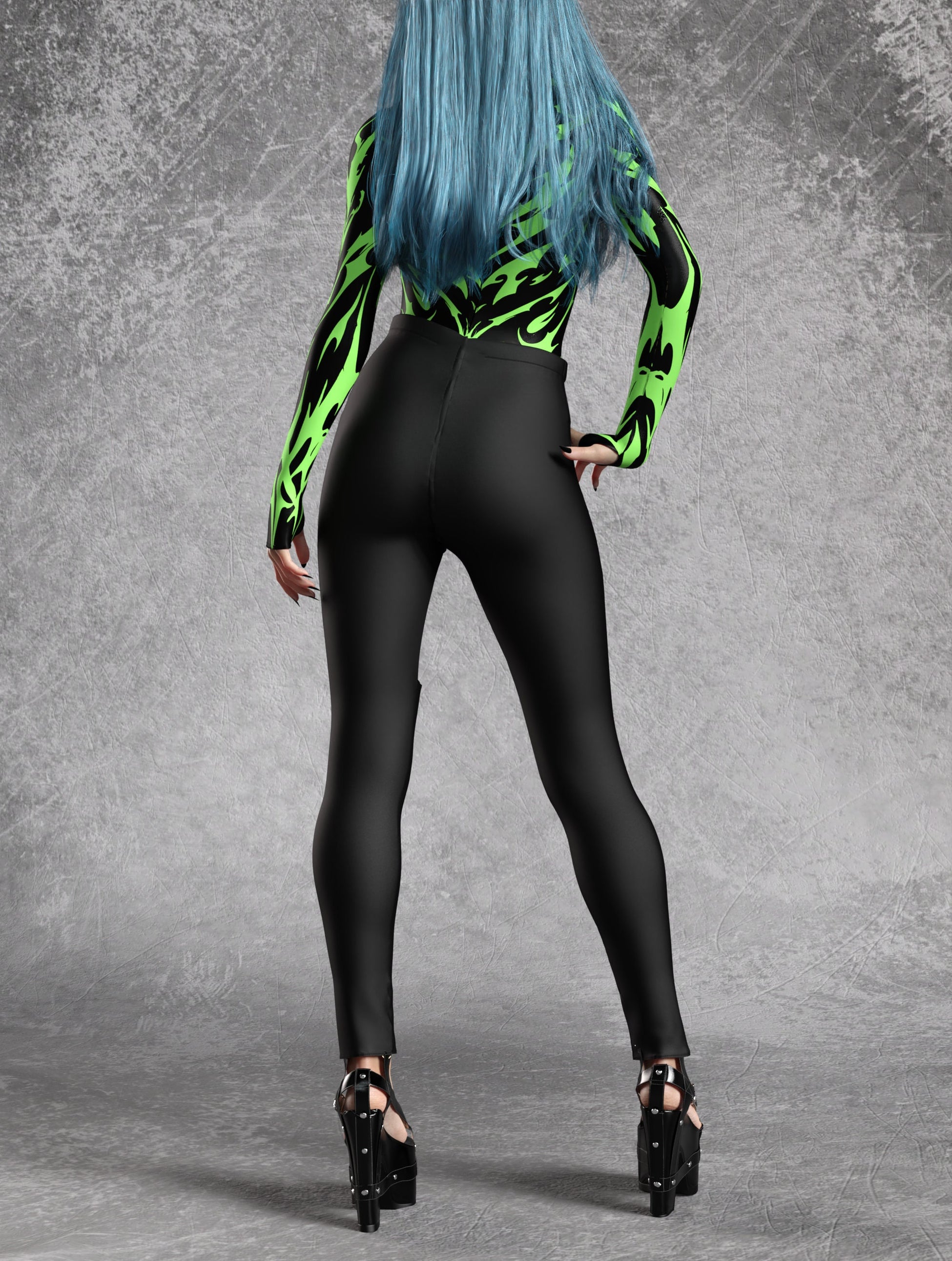 Sign Of Damnation Green Leotard Leggings Set 2