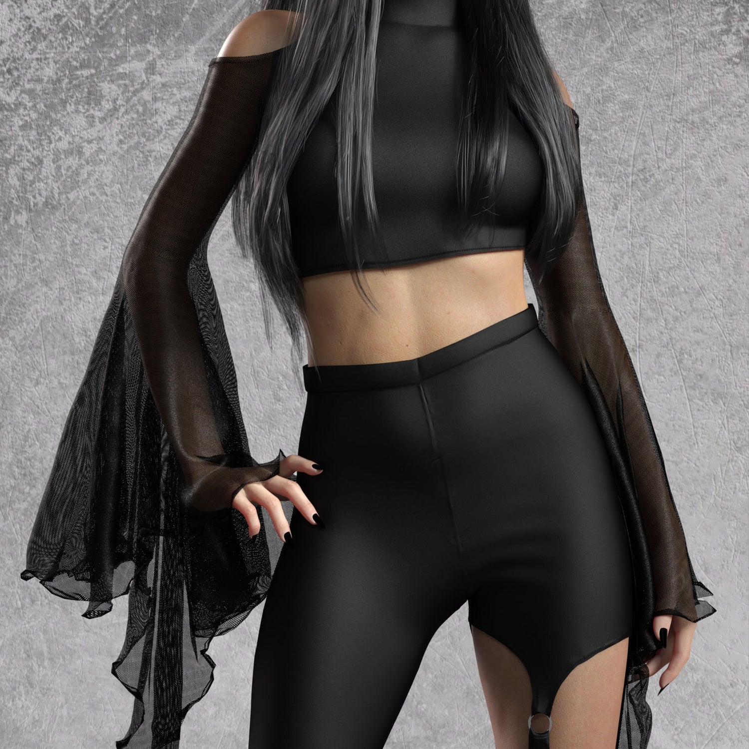 Just Black Cold Bell Top Black