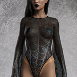 Haunted Forest Mesh Bare Back Leotard