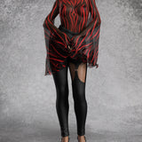 Heart Of Darkness Red Mesh Bare Back Leotard