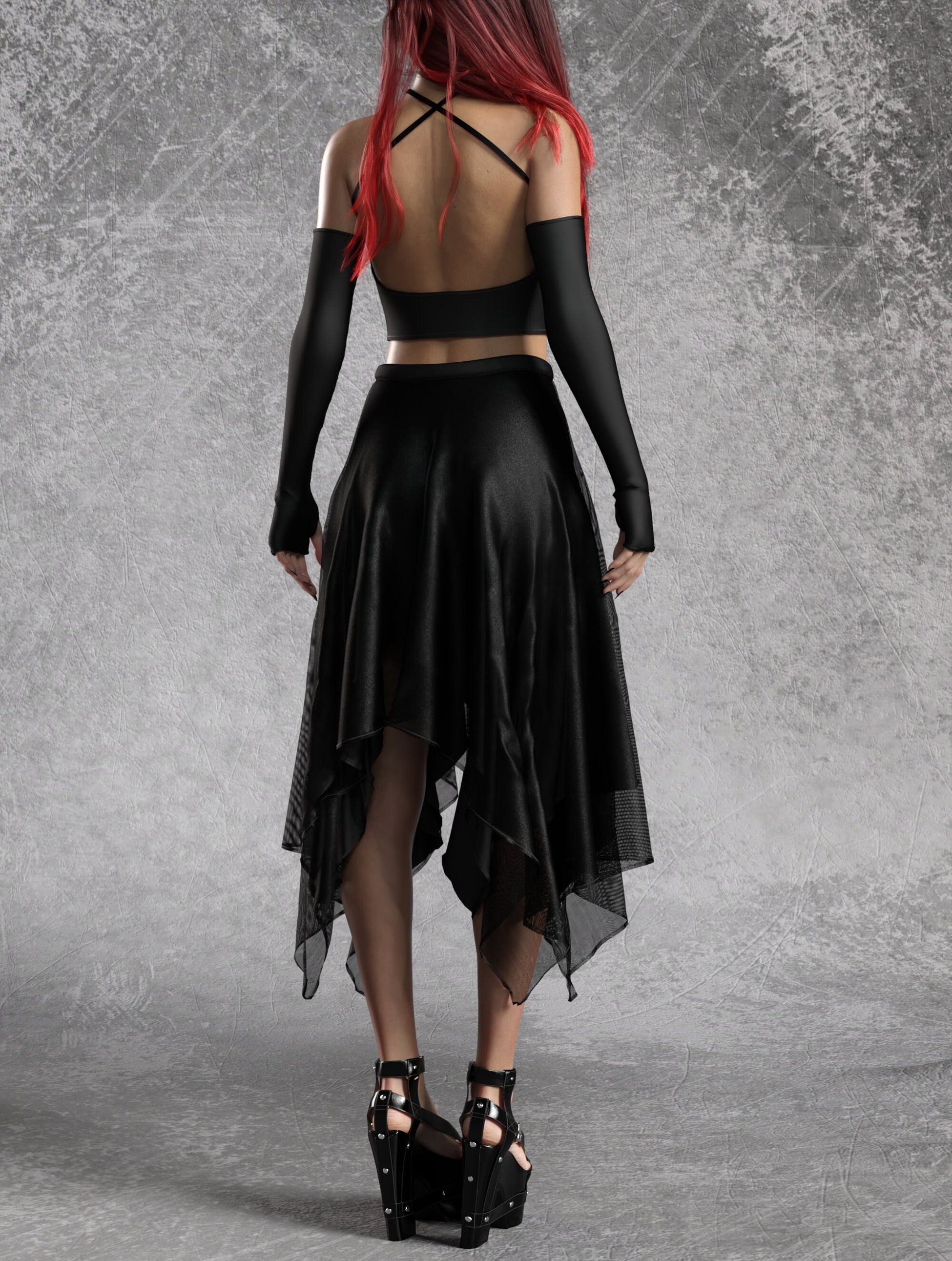 Just Black Pentagram Skirt Set 2
