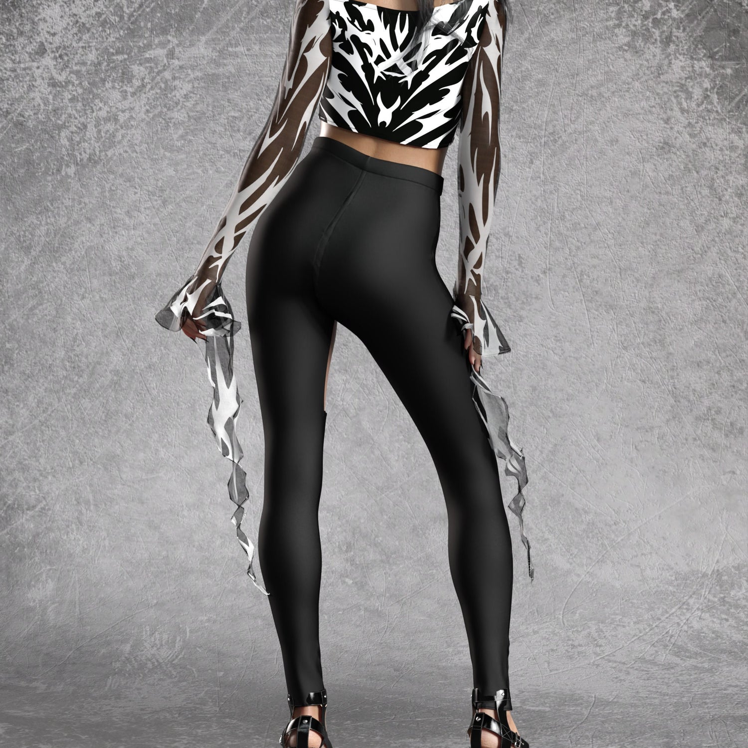 Sign Of Damnation White Trumpette Leggings Set Lycra