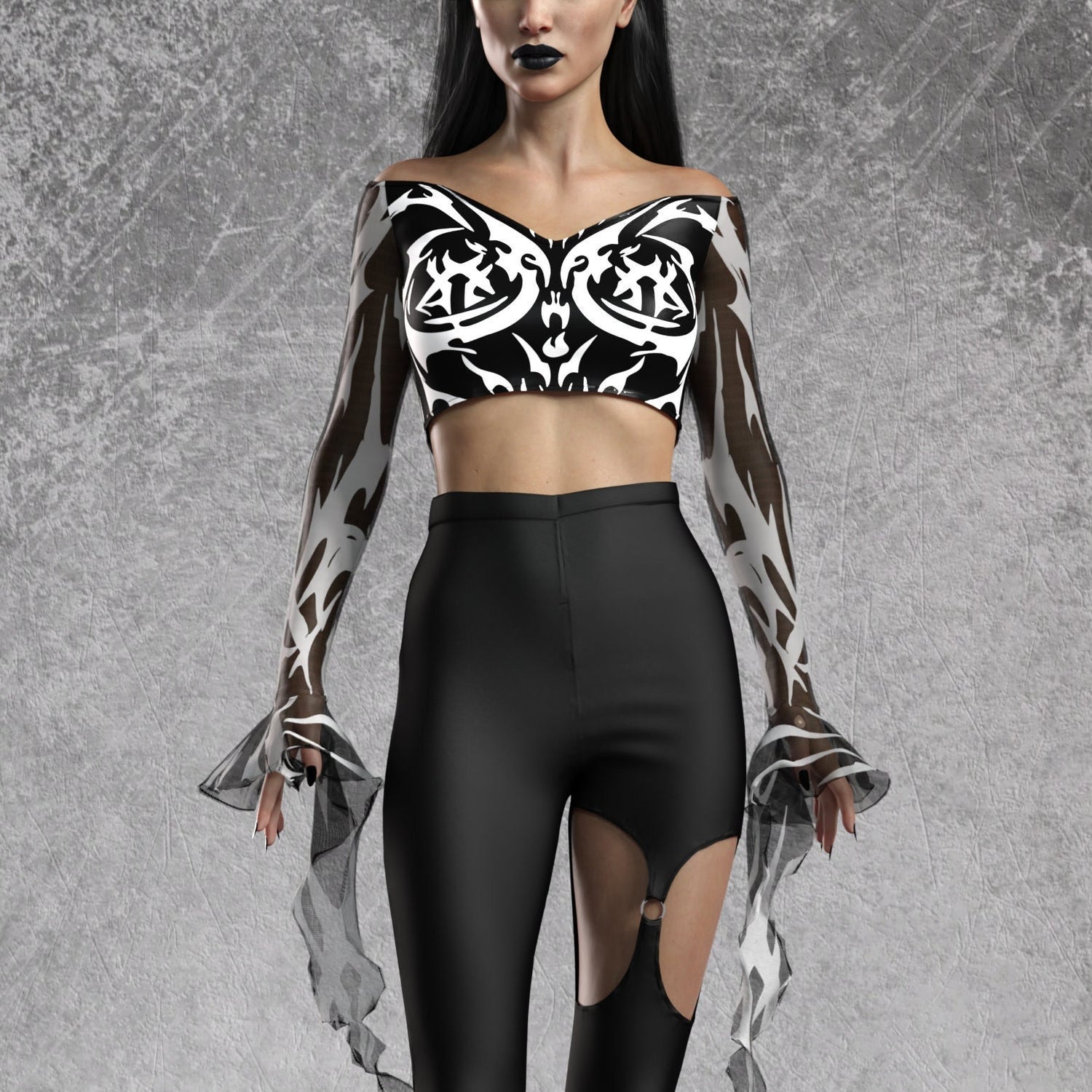 Sign Of Damnation White Trumpette Leggings Set