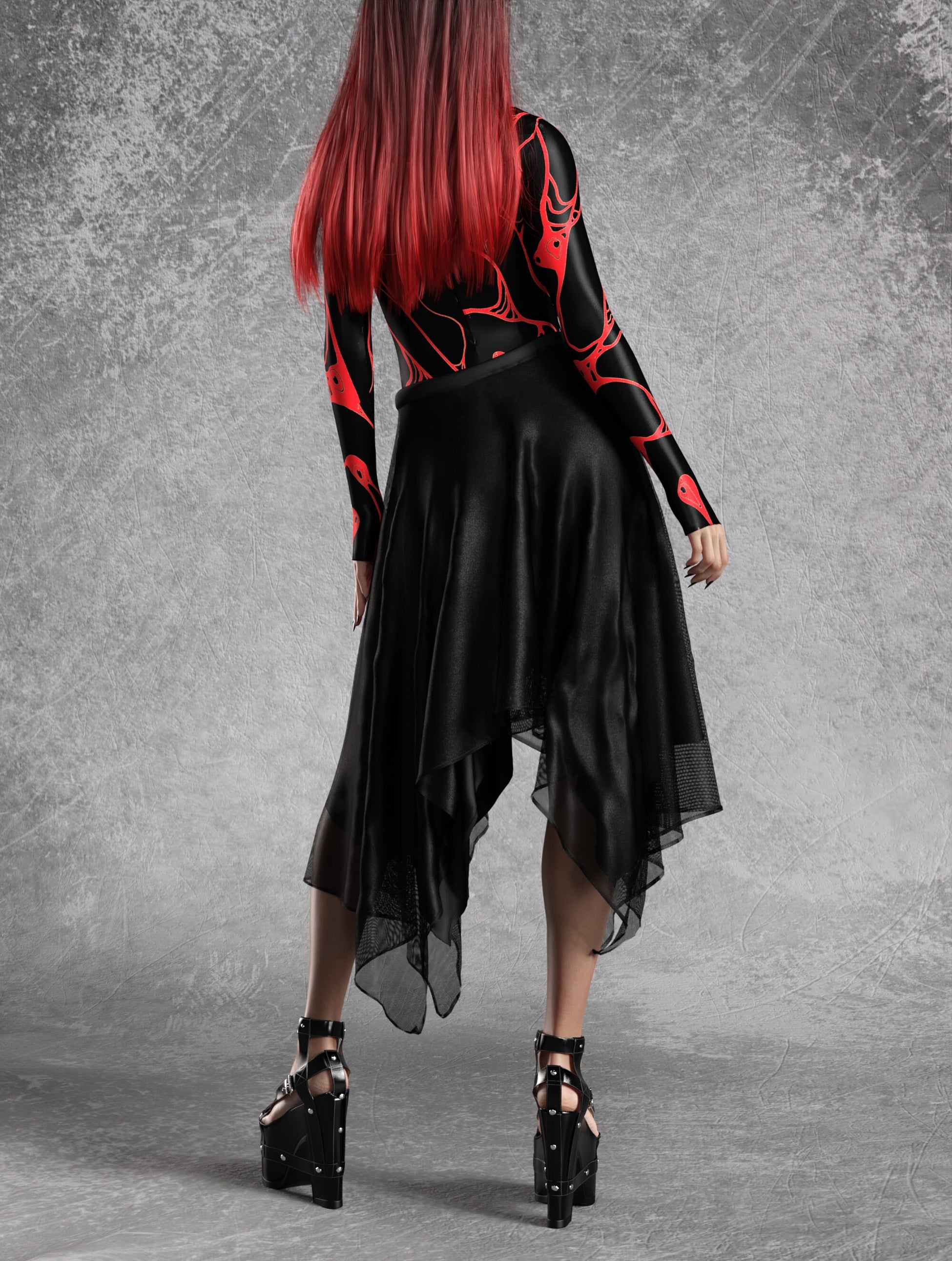 Omni Red Leotard Skirt Set 2