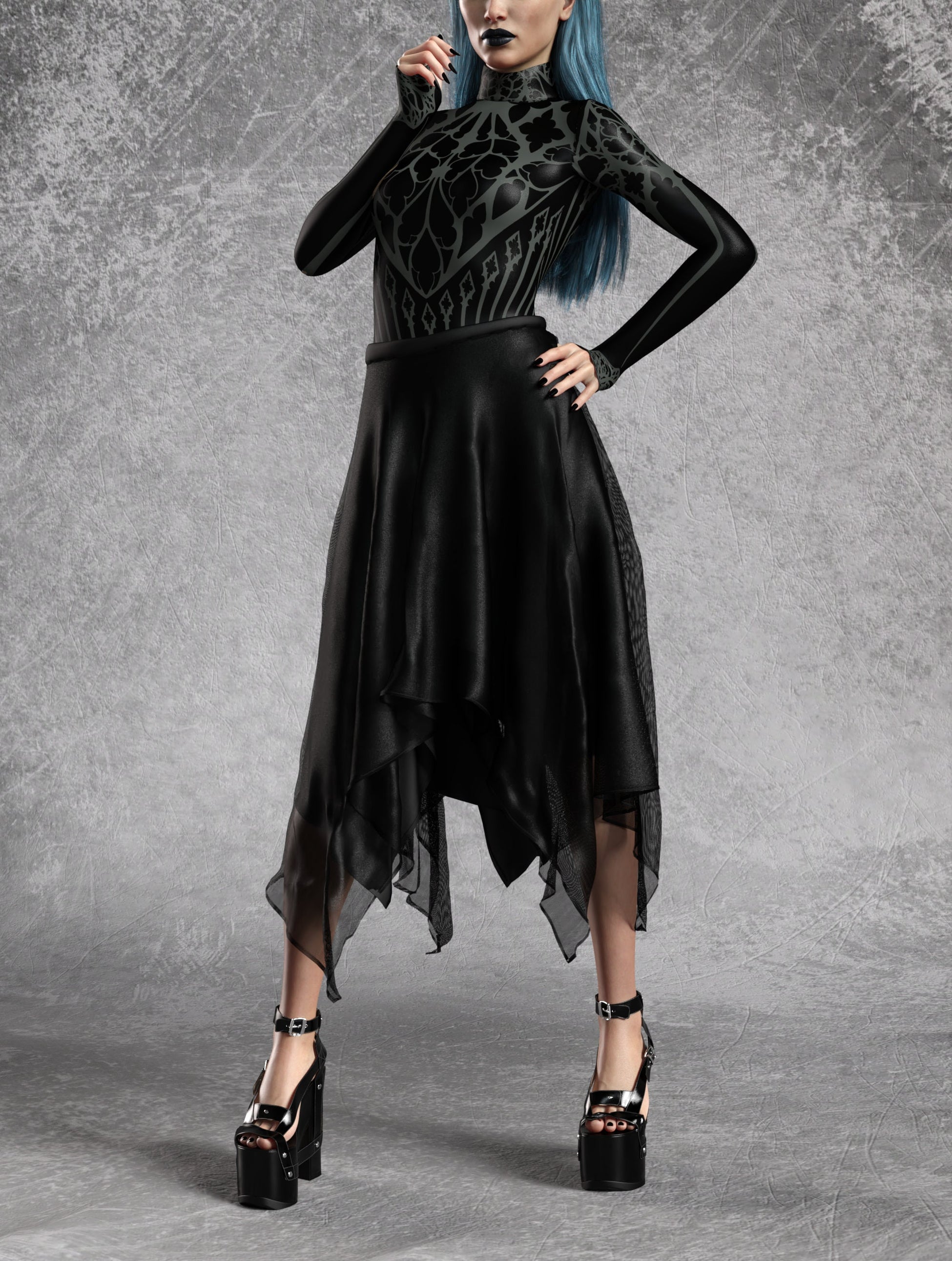 Chronicle Of Doom Grey Leotard Skirt Set 1
