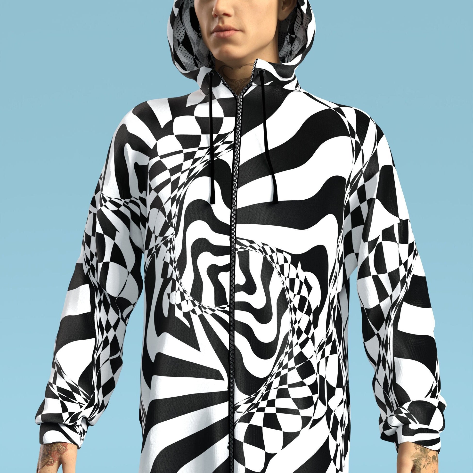 Fractal Dimension Male Zippy Hoodie 1